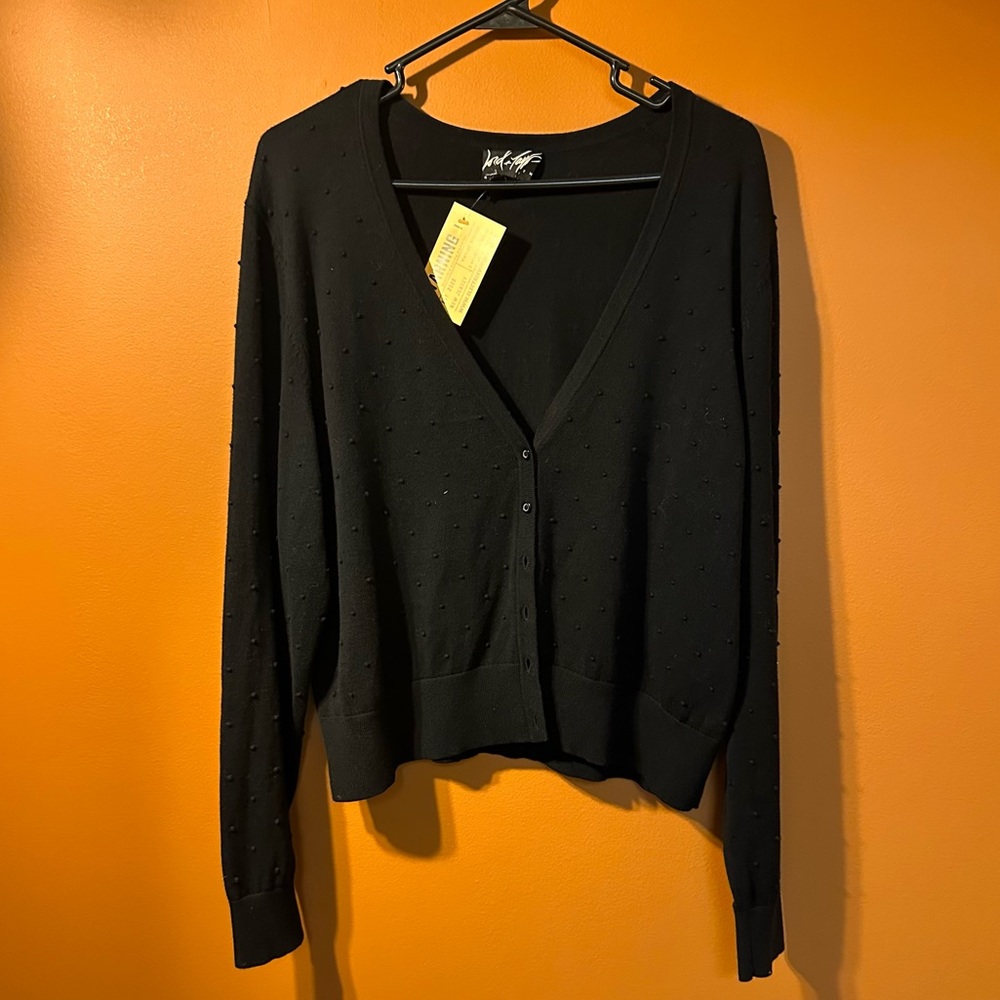 Lord & Taylor Vintage Dot Knit Cardigan